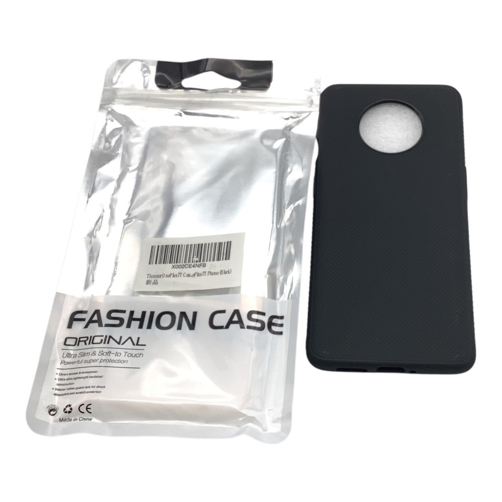 Fashion Case For OnePlus 7T Phone Black Ultra Slim Soft-To-Touch Protective Cove